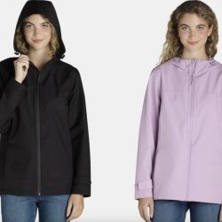Time and Tru Women's and Women's Plus Waterproof Rain Jacket with Hood
